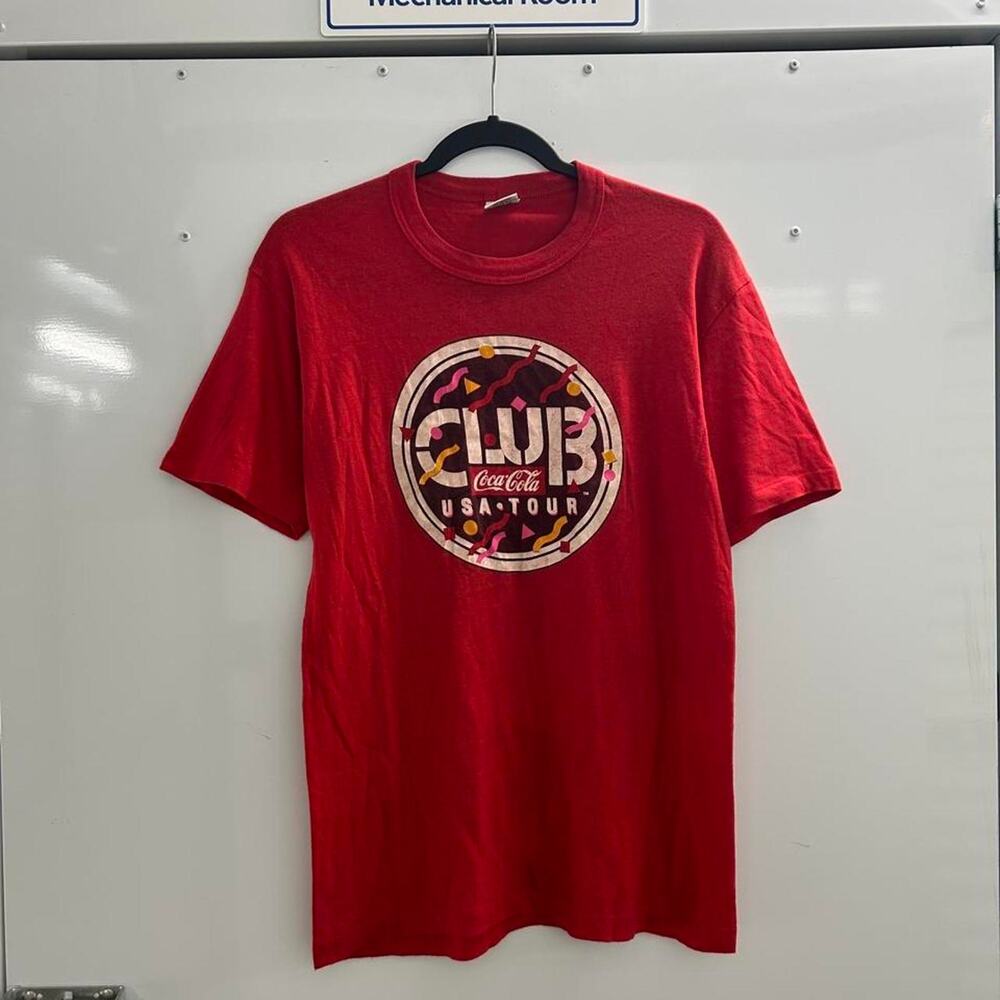 VTG 80s Red Coca-Cola USA Tour tee